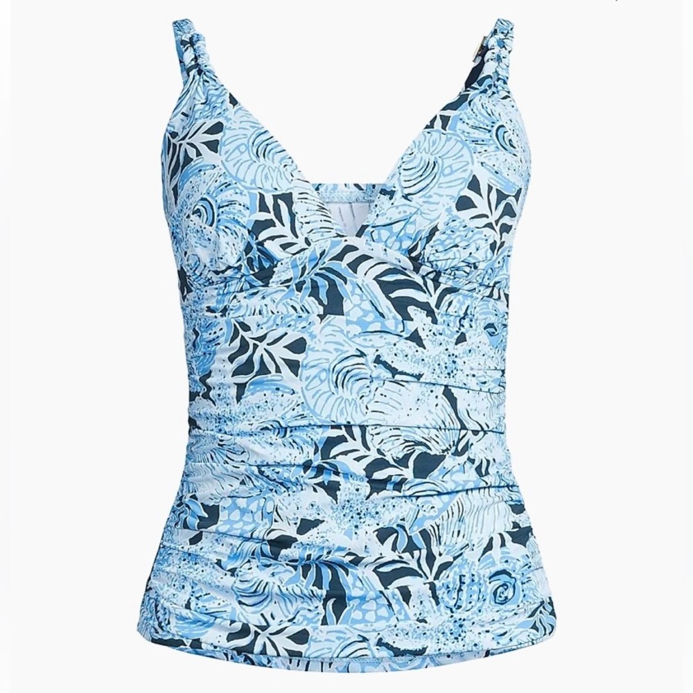 NWT Lilly Pulitzer Corlys Tankini Swim Top, size 6, Bonaire Blue